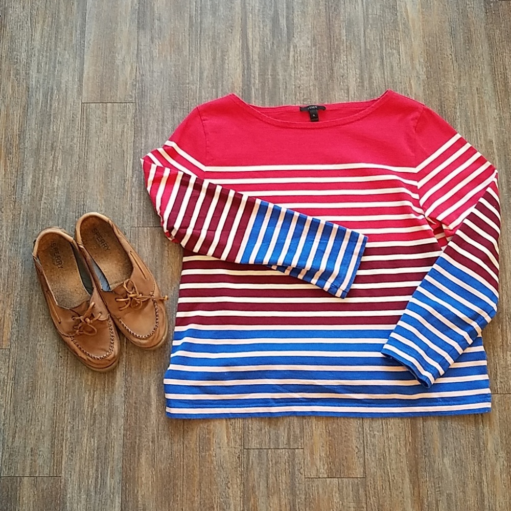 J. Crew Multicolored Mod Breton Striped Boat Tee